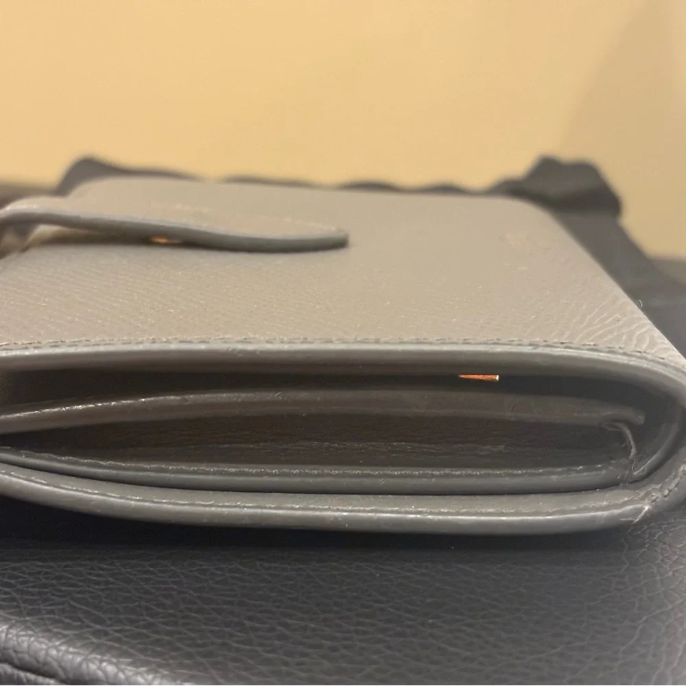 Celine Paris Bi-Fold Wallet – Gray Textured Leather - Picture 8 of 9
